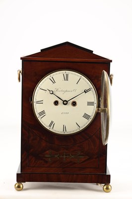 Lot BURLINGHAM & CO, LYNN, AN EARLY 19TH CENTURY FIGURED MAHOGANY BRASS INLAID BRACKET CLOCK