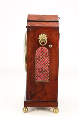 Lot BURLINGHAM & CO, LYNN, AN EARLY 19TH CENTURY FIGURED MAHOGANY BRASS INLAID BRACKET CLOCK
