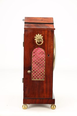 Lot BURLINGHAM & CO, LYNN, AN EARLY 19TH CENTURY FIGURED MAHOGANY BRASS INLAID BRACKET CLOCK
