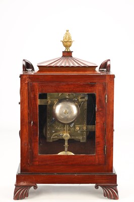 Lot 116 - CHARLES COPE, LONDON A REGENCY FIGURED MAHOGANY EGYPTIAN DOUBLE FUSEE BRACKET CLOCK