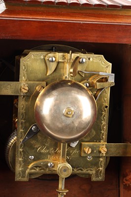 Lot 116 - CHARLES COPE, LONDON A REGENCY FIGURED MAHOGANY EGYPTIAN DOUBLE FUSEE BRACKET CLOCK