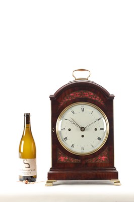 Lot JOHN WYATT, ALTRINCHAM. A REGENCY FIGURED MAHOGANY PAD TOP QUARTER CHIMING BRACKET CLOCK