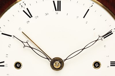 Lot JOHN WYATT, ALTRINCHAM. A REGENCY FIGURED MAHOGANY PAD TOP QUARTER CHIMING BRACKET CLOCK