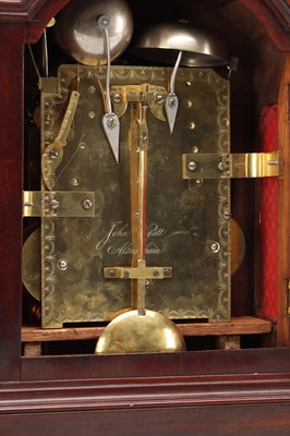 Lot JOHN WYATT, ALTRINCHAM. A REGENCY FIGURED MAHOGANY PAD TOP QUARTER CHIMING BRACKET CLOCK