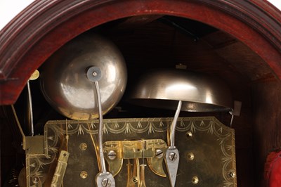 Lot JOHN WYATT, ALTRINCHAM. A REGENCY FIGURED MAHOGANY PAD TOP QUARTER CHIMING BRACKET CLOCK