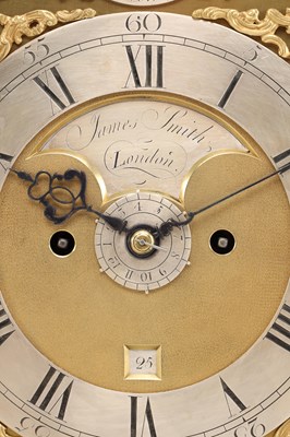 Lot JAMES SMITH, LONDON. A GEORGE III BURR WALNUT VERGE BRACKET CLOCK WITH ALARM