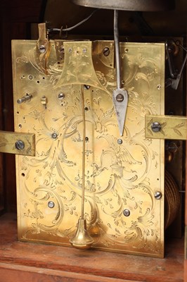 Lot JAMES SMITH, LONDON. A GEORGE III BURR WALNUT VERGE BRACKET CLOCK WITH ALARM