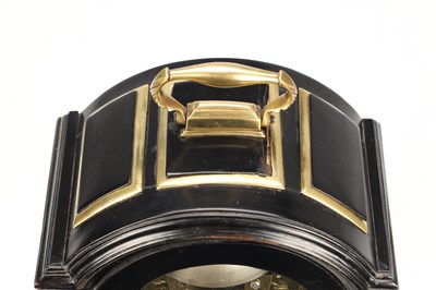 Lot JOHN WIGHTWICK, LONDON. A RARE GEORGE III MINIATURE EBONISED TRIPLE PAD TOP VERGE BRACKET CLOCK