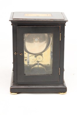 Lot DESBOIS, LONDON, A SMALL EBONISED LIBRARY CLOCK WITH ALARM, CIRCA 1810