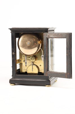 Lot DESBOIS, LONDON, A SMALL EBONISED LIBRARY CLOCK WITH ALARM, CIRCA 1810