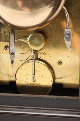 Lot DESBOIS, LONDON, A SMALL EBONISED LIBRARY CLOCK WITH ALARM, CIRCA 1810
