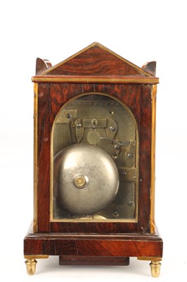 Lot A CIRCA 1815 ENGLISH ROSEWOOD MINIATURE TWIN FUSEE MANTEL CLOCK BY RICHARD CLARKE & SONS, LONDON