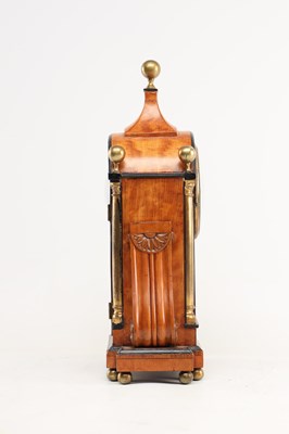 Lot EDWARD HARLEY, LONDON. A GEORGE III SATINWOOD DOUBLE FUSEE BRACKET CLOCK WITH ORMOLU QUARTER COLUMNS