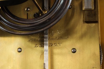 Lot PAYNE & CO., LONDON. A MID 19TH CENTURY EBONISED DOUBLE FUSEE QUARTER CHIMING BRACKET CLOCK