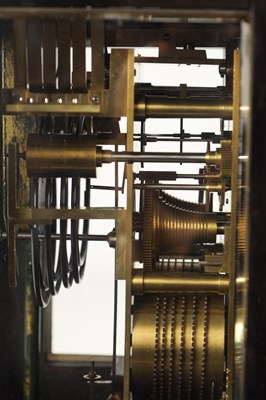 Lot PAYNE & CO., LONDON. A MID 19TH CENTURY EBONISED DOUBLE FUSEE QUARTER CHIMING BRACKET CLOCK