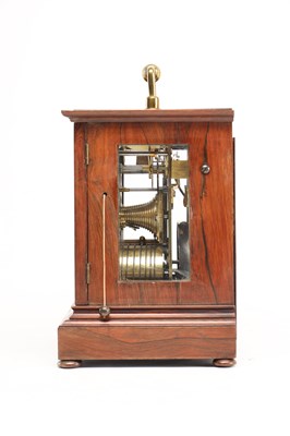 Lot SHEPPARD, BRISTOL. A SMALL ROSEWOOD DOUBLE FUSEE FOUR-GLASS LIBRARY CLOCK