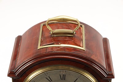 Lot WILLIAM FENTON, LONDON. A GEORGE III FIGURED MAHOGANY VERGE BRACKET CLOCK