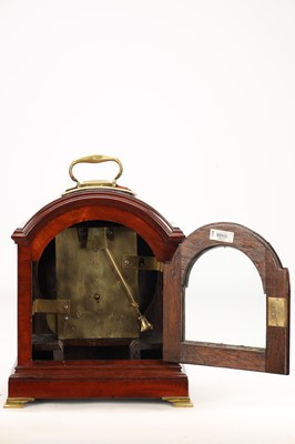 Lot WILLIAM FENTON, LONDON. A GEORGE III FIGURED MAHOGANY VERGE BRACKET CLOCK