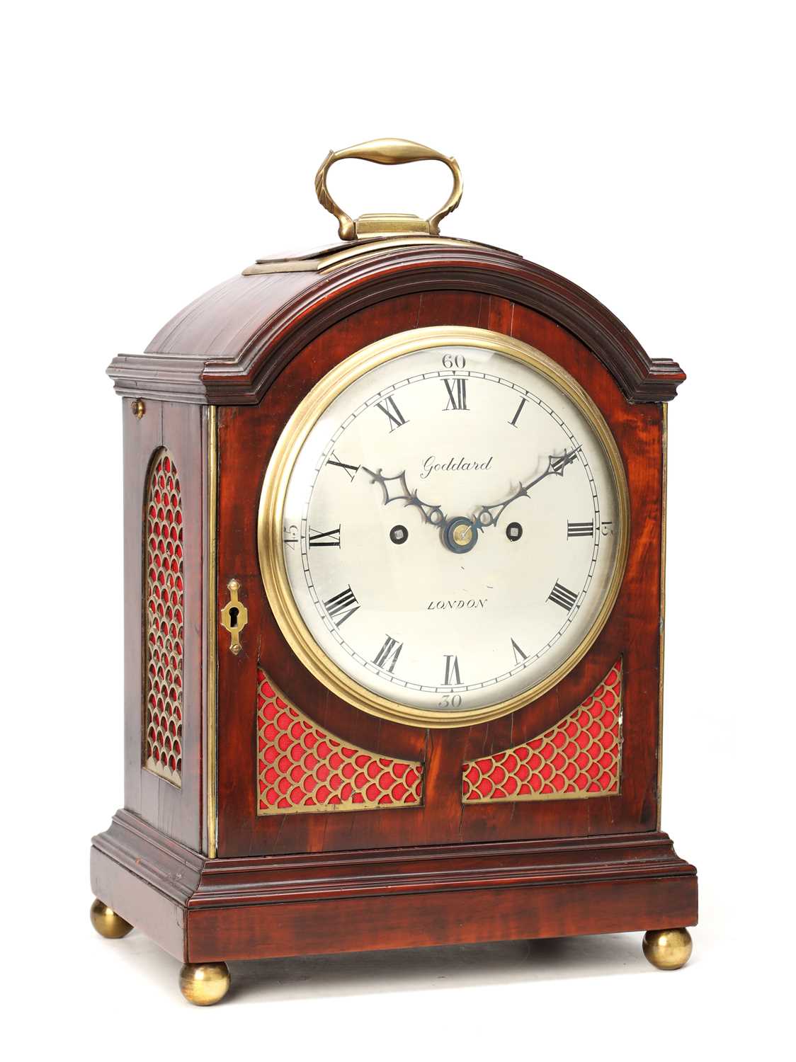 Lot GODDARD, LONDON. A REGENCY MAHOGANY DOUBLE FUSEE BRACKET CLOCK