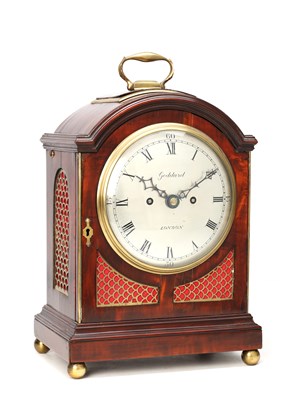 Lot GODDARD, LONDON. A REGENCY MAHOGANY DOUBLE FUSEE BRACKET CLOCK