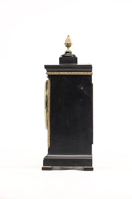 Lot THOMAS GAMMAGE & SON, LONDON A SMALL ORMOLU MOUNTED EBONISED DOUBLE FUSEE BRACKET CLOCK CIRCA 1840