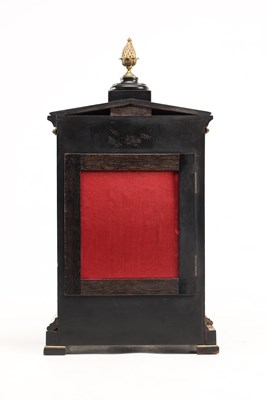 Lot THOMAS GAMMAGE & SON, LONDON A SMALL ORMOLU MOUNTED EBONISED DOUBLE FUSEE BRACKET CLOCK CIRCA 1840