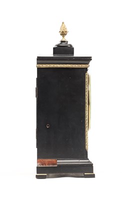 Lot THOMAS GAMMAGE & SON, LONDON A SMALL ORMOLU MOUNTED EBONISED DOUBLE FUSEE BRACKET CLOCK CIRCA 1840