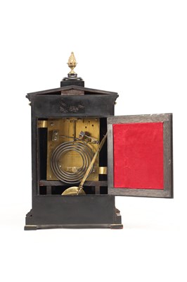 Lot THOMAS GAMMAGE & SON, LONDON A SMALL ORMOLU MOUNTED EBONISED DOUBLE FUSEE BRACKET CLOCK CIRCA 1840