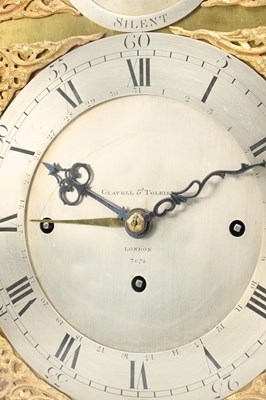 Lot GRAVELL & TOLKEIN, LONDON. A GEORGE III ORMOLU MOUNTED TRIPLE FUSEE QUARTER CHIMING BRACKET CLOCK