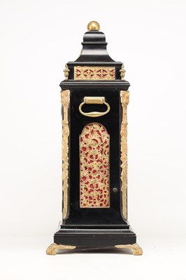 Lot GRAVELL & TOLKEIN, LONDON. A GEORGE III ORMOLU MOUNTED TRIPLE FUSEE QUARTER CHIMING BRACKET CLOCK