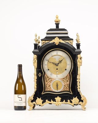 Lot THOMAS LOZANO, LONDON. A GEORGE III ORMOLU MOUNTED TRIPLE FUSEE QUARTER CHIMING BRACKET CLOCK