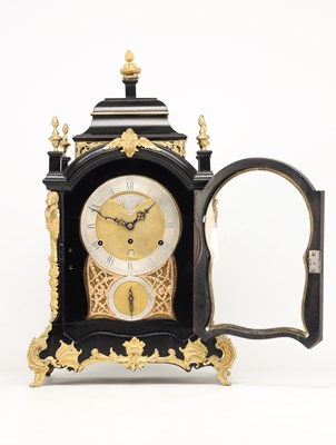 Lot THOMAS LOZANO, LONDON. A GEORGE III ORMOLU MOUNTED TRIPLE FUSEE QUARTER CHIMING BRACKET CLOCK