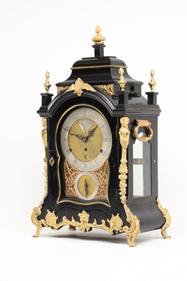 Lot THOMAS LOZANO, LONDON. A GEORGE III ORMOLU MOUNTED TRIPLE FUSEE QUARTER CHIMING BRACKET CLOCK