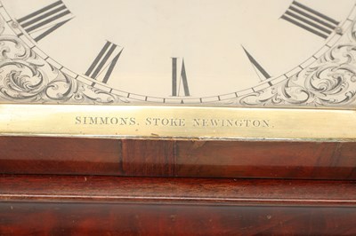 Lot SIMMONS, STOKE NEWINGTON A REGENCY FIGURED MAHOGANY DOUBLE FUSEE FOUR-GLASS BRACKET CLOCK