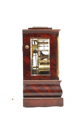 Lot SIMMONS, STOKE NEWINGTON A REGENCY FIGURED MAHOGANY DOUBLE FUSEE FOUR-GLASS BRACKET CLOCK
