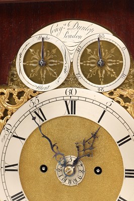 Lot CONYERS DUNLOP, LONDON. A GEORGE III FIGURED MAHOGANY VERGE BRACKET CLOCK WITH ALARM