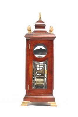 Lot CONYERS DUNLOP, LONDON. A GEORGE III FIGURED MAHOGANY VERGE BRACKET CLOCK WITH ALARM
