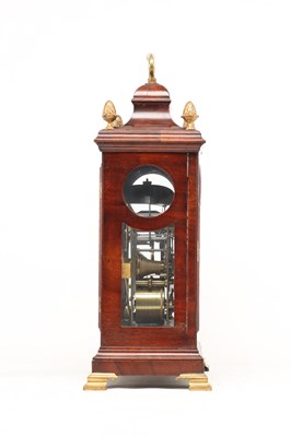 Lot CONYERS DUNLOP, LONDON. A GEORGE III FIGURED MAHOGANY VERGE BRACKET CLOCK WITH ALARM