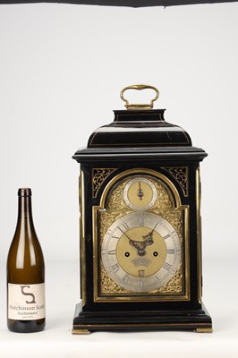 Lot JOHN WILLATS, LONDON, A GEORGE III BRASS INLAID EBONISED VERGE BRACKET CLOCK