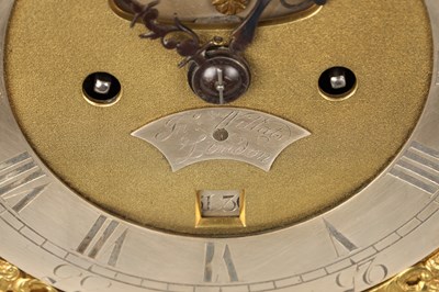 Lot JOHN WILLATS, LONDON, A GEORGE III BRASS INLAID EBONISED VERGE BRACKET CLOCK