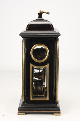 Lot JOHN WILLATS, LONDON, A GEORGE III BRASS INLAID EBONISED VERGE BRACKET CLOCK