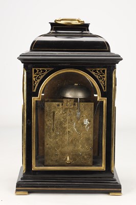 Lot JOHN WILLATS, LONDON, A GEORGE III BRASS INLAID EBONISED VERGE BRACKET CLOCK