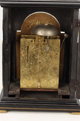 Lot JOHN WILLATS, LONDON, A GEORGE III BRASS INLAID EBONISED VERGE BRACKET CLOCK
