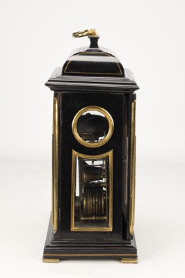 Lot JOHN WILLATS, LONDON, A GEORGE III BRASS INLAID EBONISED VERGE BRACKET CLOCK