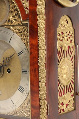 Lot JOHN TAYLOR, LONDON. A GEORGE III ORMOLU MOUNTED FIGURED MAHOGANY VERGE BRACKET CLOCK WITH ALARM