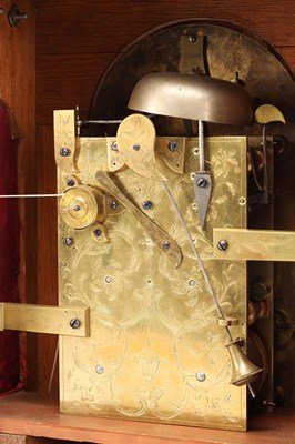 Lot JOHN TAYLOR, LONDON. A GEORGE III ORMOLU MOUNTED FIGURED MAHOGANY VERGE BRACKET CLOCK WITH ALARM