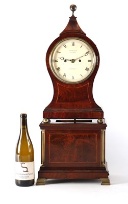 Lot BARRAUD, LONDON. AN UNUSUAL GEORGE III FIGURED MAHOGANY BALLOON SHAPED BRACKET CLOCK ON STAND
