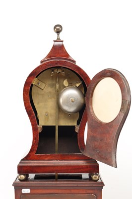 Lot BARRAUD, LONDON. AN UNUSUAL GEORGE III FIGURED MAHOGANY BALLOON SHAPED BRACKET CLOCK ON STAND