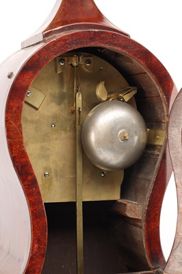 Lot BARRAUD, LONDON. AN UNUSUAL GEORGE III FIGURED MAHOGANY BALLOON SHAPED BRACKET CLOCK ON STAND