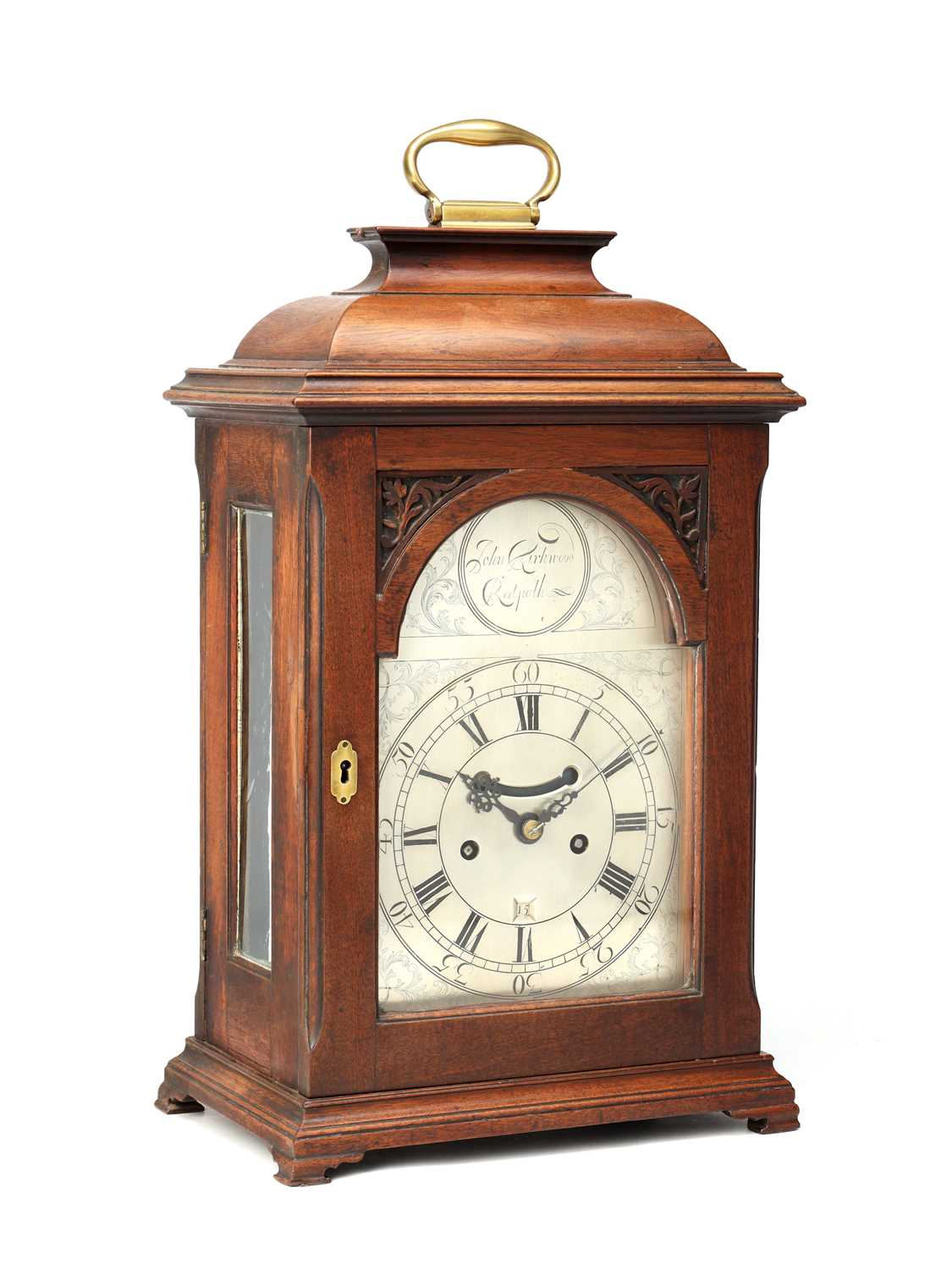 Lot JOHN KIRKWOOD, REDPATH. A GEORGE III WALNUT VERGE STRIKING BRACKET CLOCK